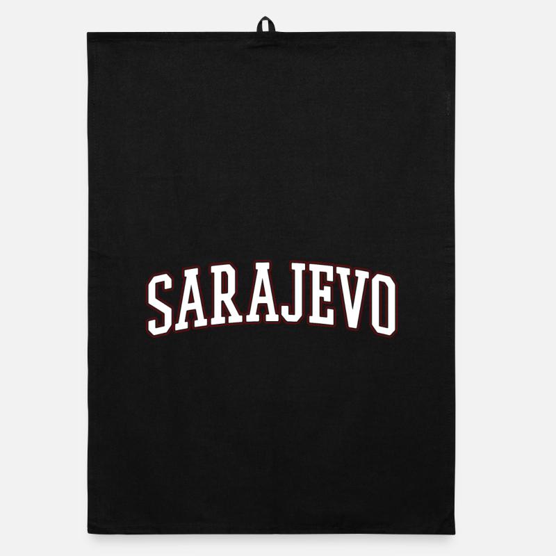 Lettres en gras de Sarajevo - Torchon bio - noir
