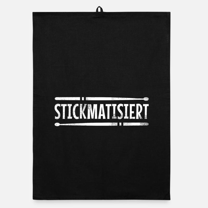 stickmatisiert - drummer (weiß) Organic Geschirrtuch