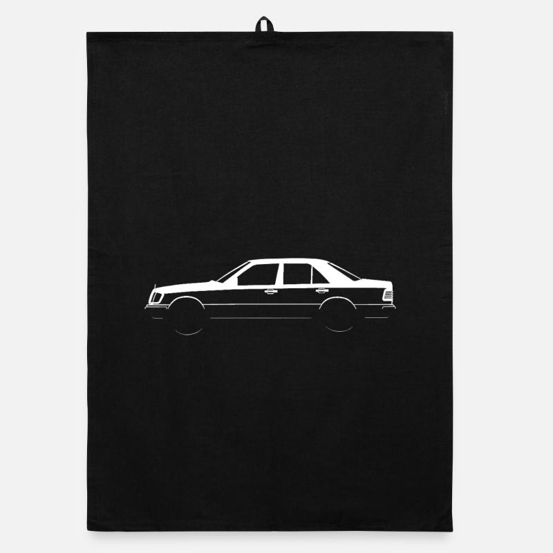 W124 Auto Oldtimer Vintage Deutsch German Retro - Organic Geschirrtuch - Schwarz