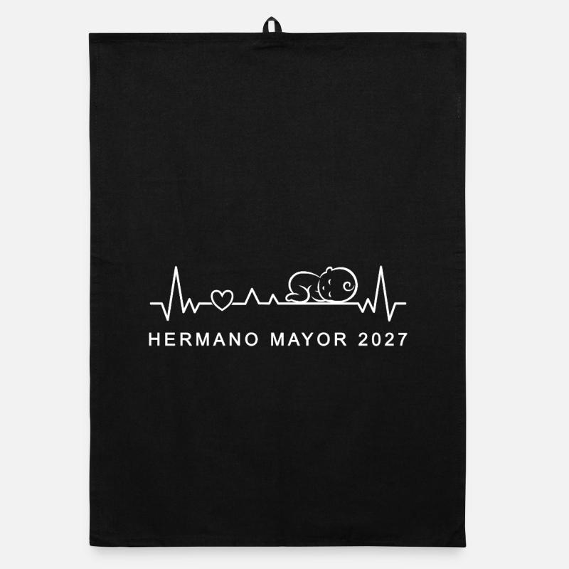 Hermano Mayor 2027 Latido del Corazón Embarazo Organic Geschirrtuch