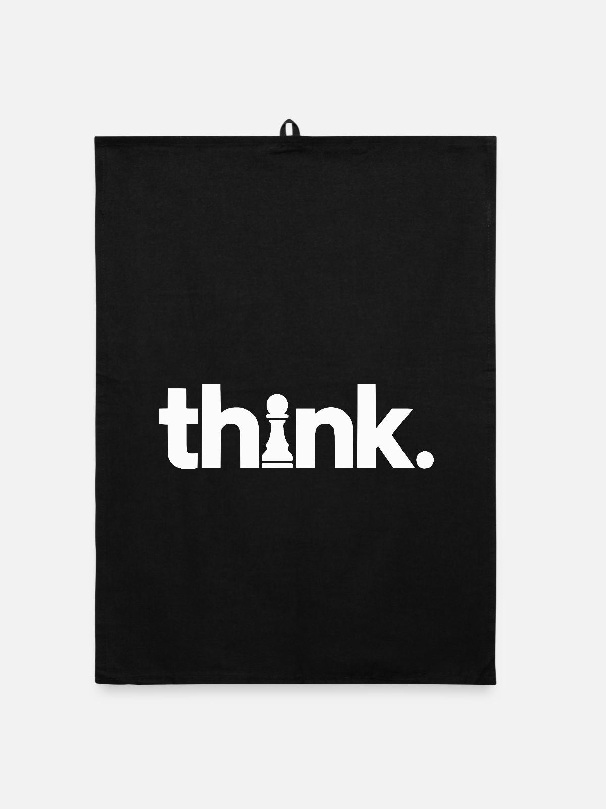 Schach Think - Organic Geschirrtuch - Schwarz - Vorne