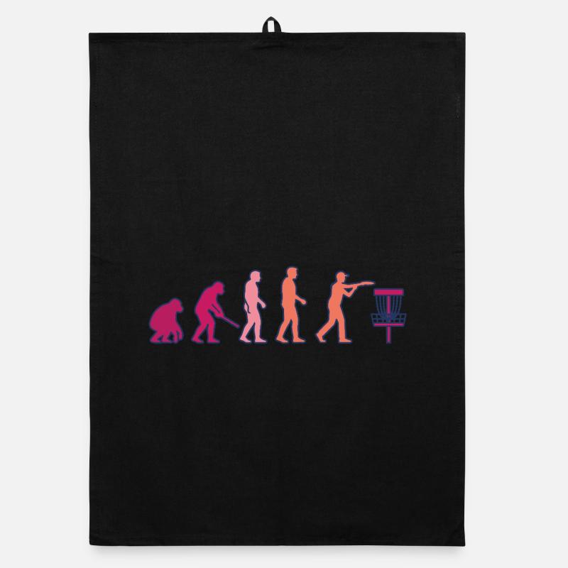 Disc Golf Evolution Funny Disc Golfer Flying Disc Organic dish towel