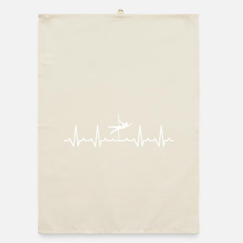 Heartbeat Pole Dance Dancer Organic dish towel