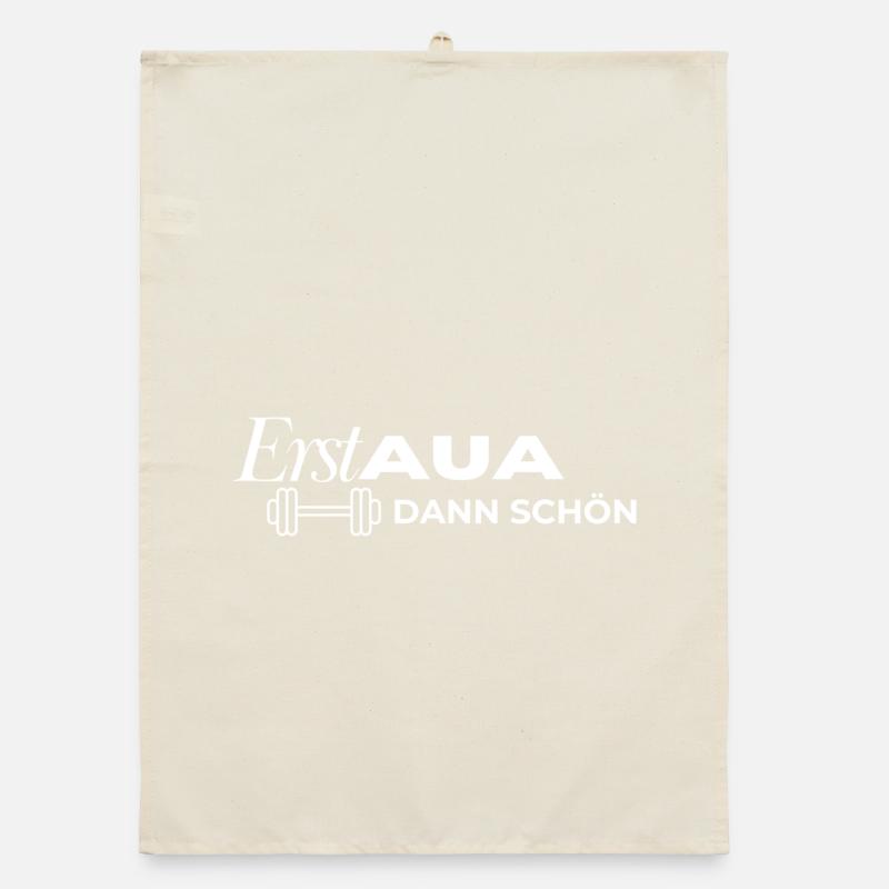 First OUCH, then nice dumbbell white Organic dish towel