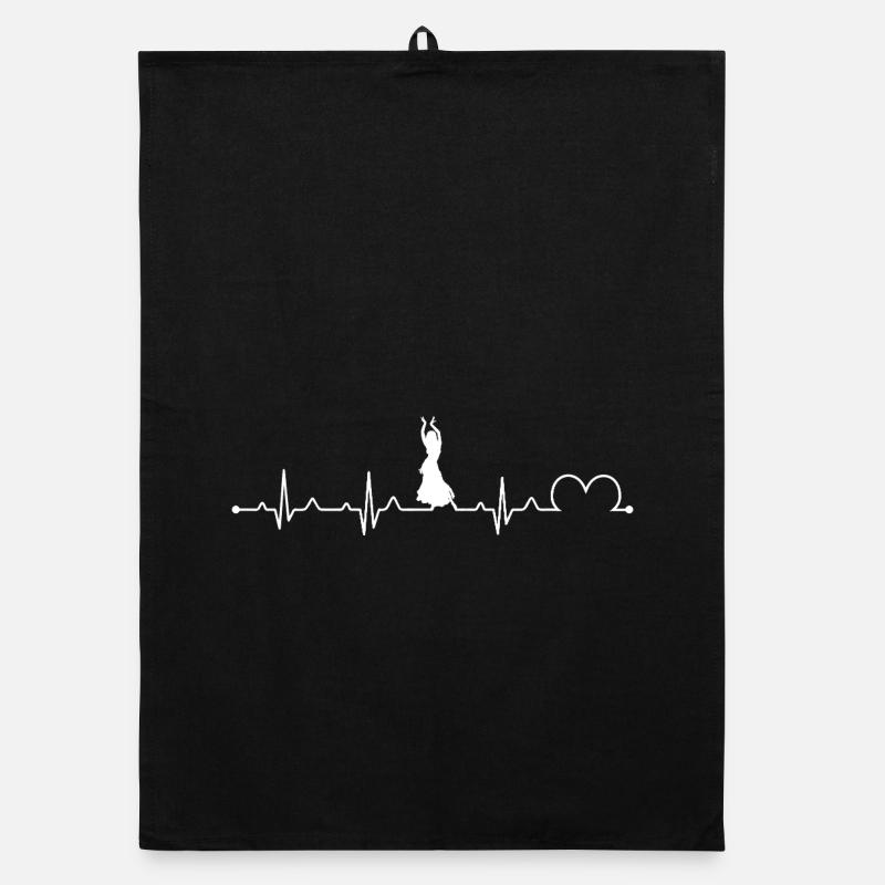 Belly Dancer Heartbeat EKG Arabian Dancer Organic dish towel