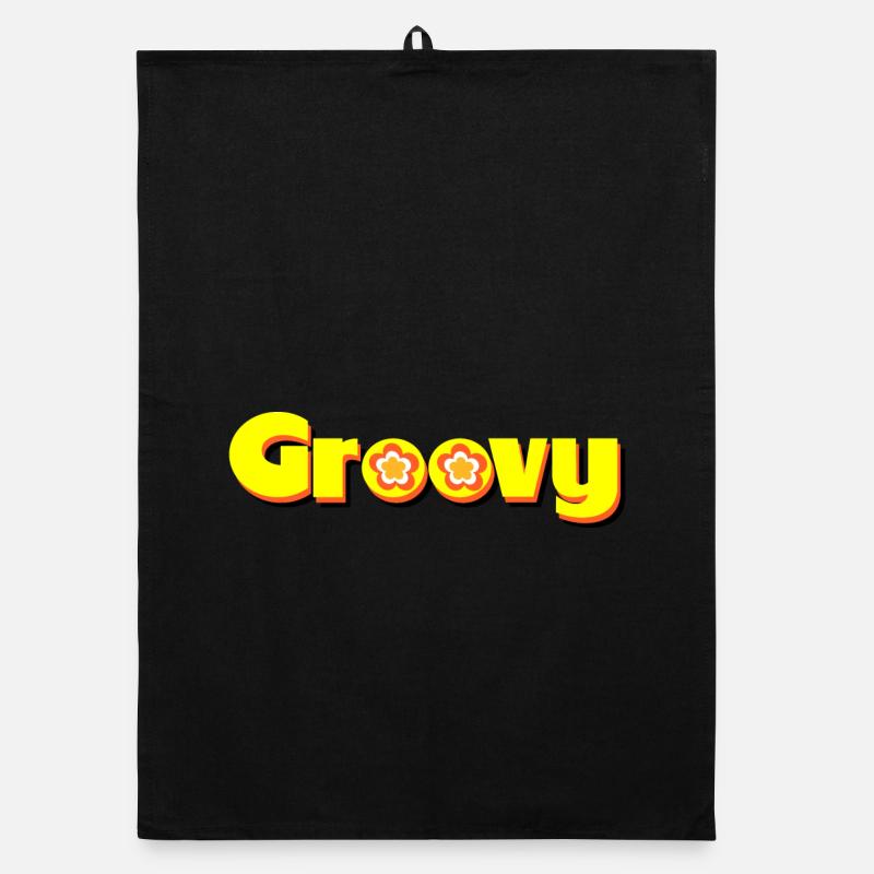 Groovy des années 70 fleur fleur Torchon bio