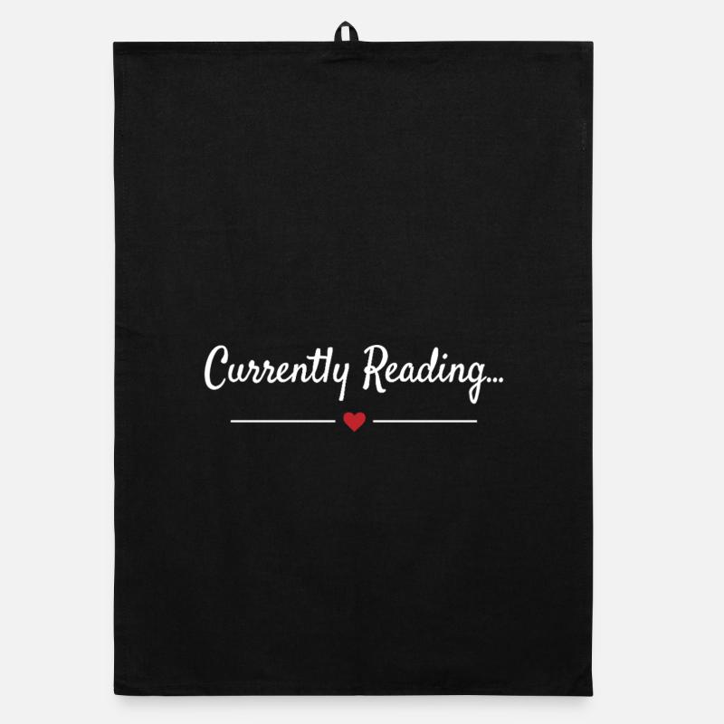Currently Reading Bücherwurm Spruch Organic Geschirrtuch