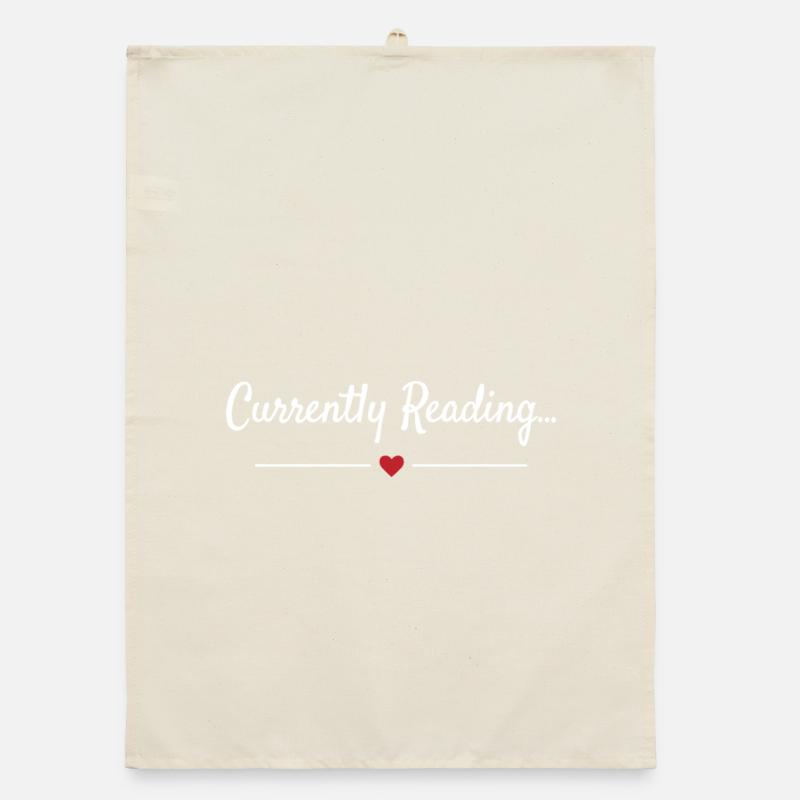 Currently Reading Bücherwurm Spruch Organic Geschirrtuch