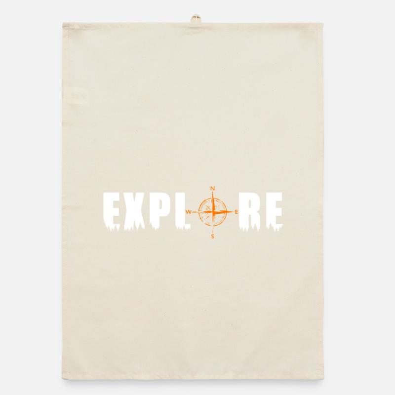 Explore motif with a compass Organic dish towel
