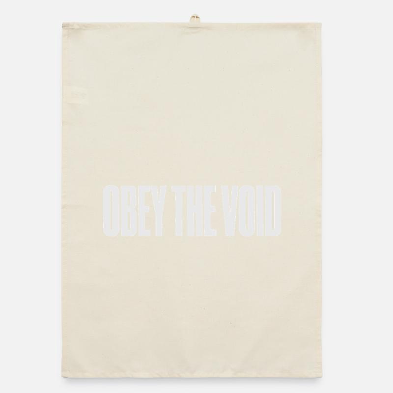 Obey the Void Bold Typographic Art Organic dish towel