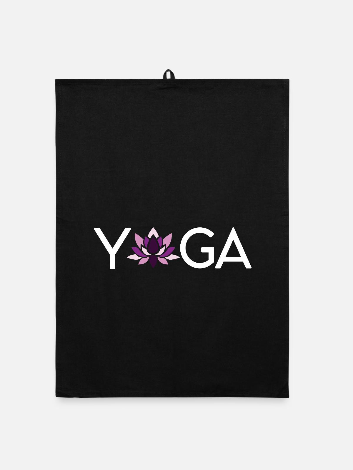 Yoga Geschenkidee - Organic Geschirrtuch - Schwarz - Vorne