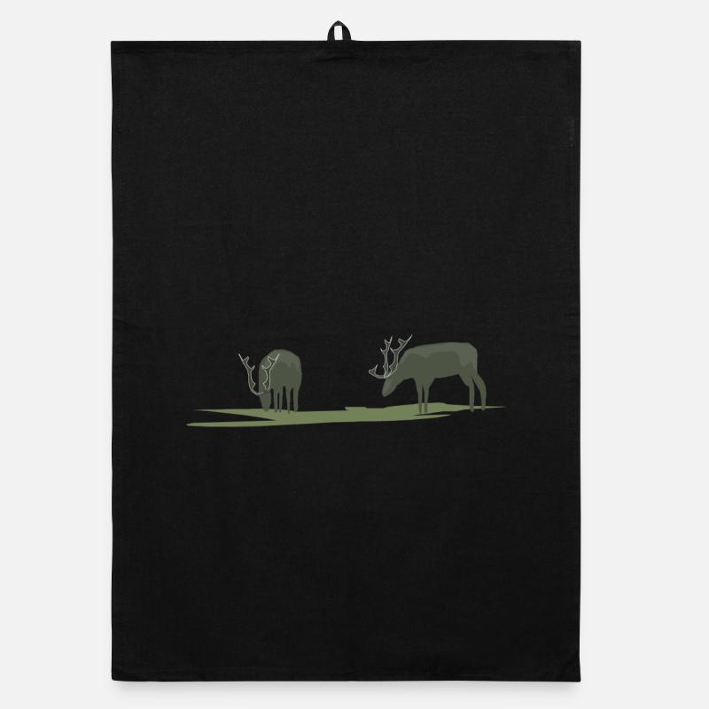 Elche oder Hirsche am Grasen Organic Geschirrtuch
