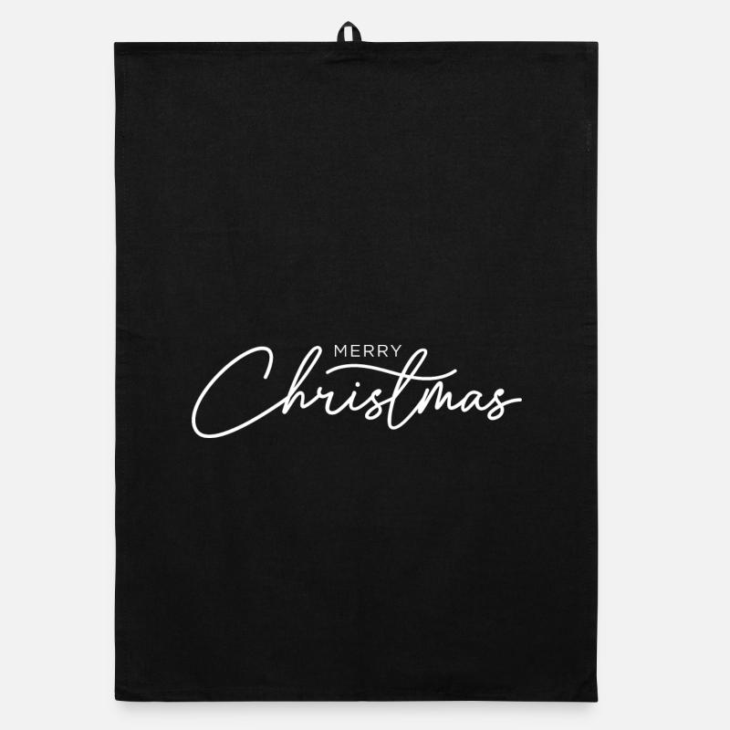 Élégante écriture blanche de Noël Torchon bio