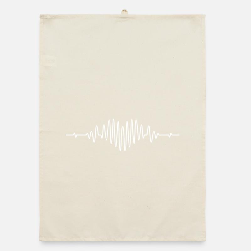Pulse Wave Line Art Organic dish towel