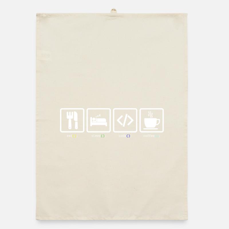 Eat Sleep Code Coffee Organic dish towel