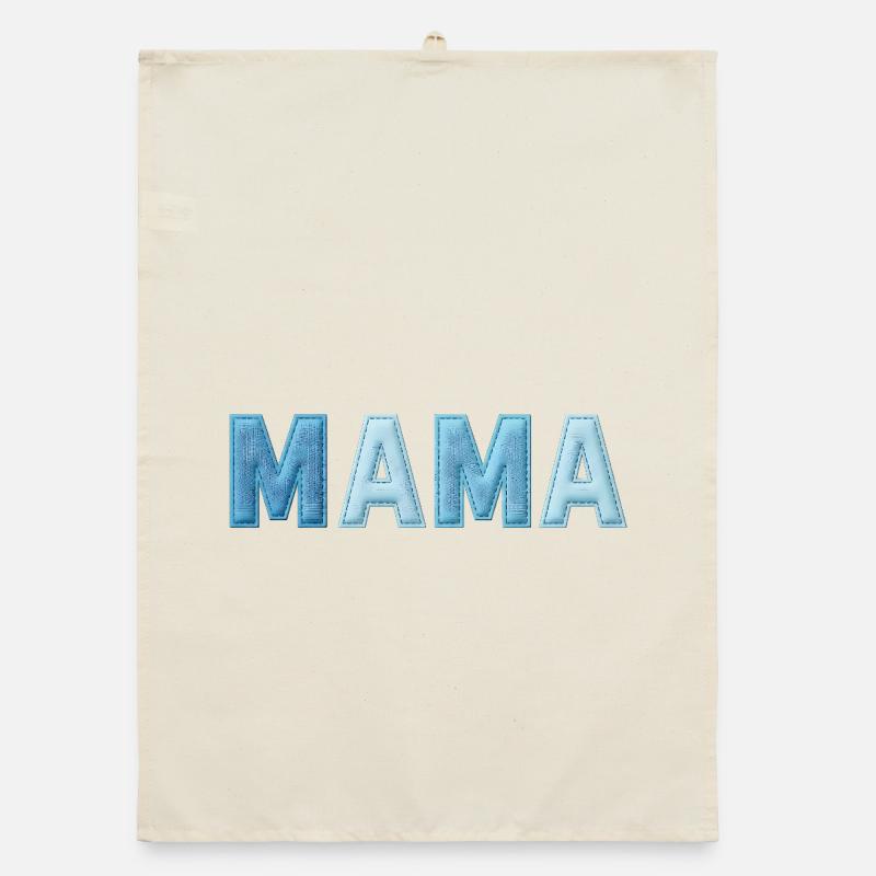 MAMA Denim Schriftzug Patchwork Trend Organic Geschirrtuch
