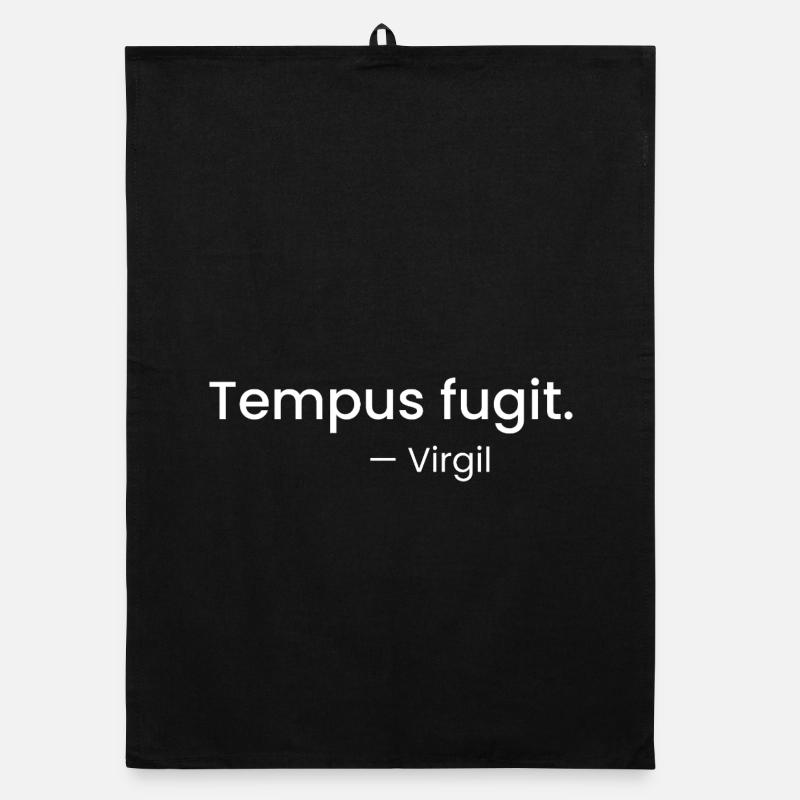 Tempus Fugit Lateinische Typografie Tee Organic Geschirrtuch