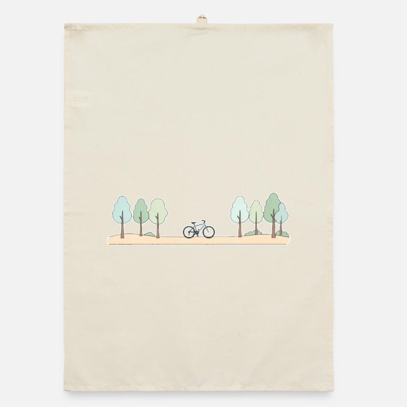 Forest Path Cycling Scene Organic dish towel