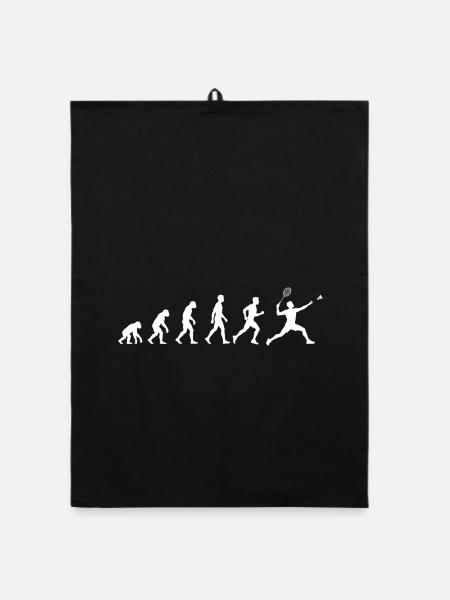 Badminton Evolution – Humor, Spieler und Leidenschaft - Organic Geschirrtuch - Schwarz - Vorne
