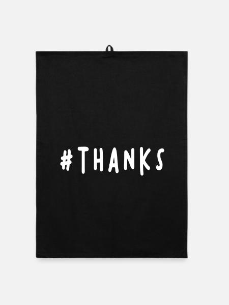 VIELEN DANK. DANKE. VIELEN DANK. JAHRESTAG. GEBURT. - Organic Geschirrtuch - Schwarz - Vorne