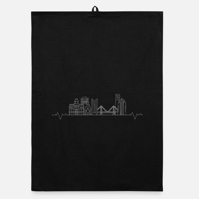 Urbane Skyline Linie Kunst Organic Geschirrtuch
