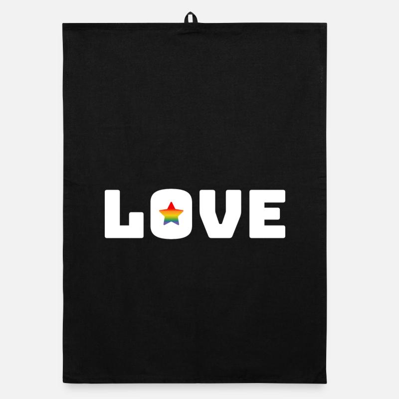 Love Star Rainbow white lgbt csd tshirt Organic dish towel