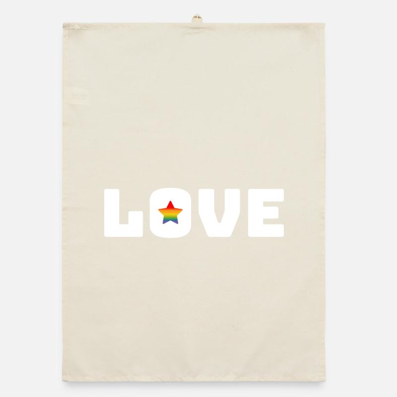 Love Star Arc-en-ciel blanc lgbt csd tshirt Torchon bio