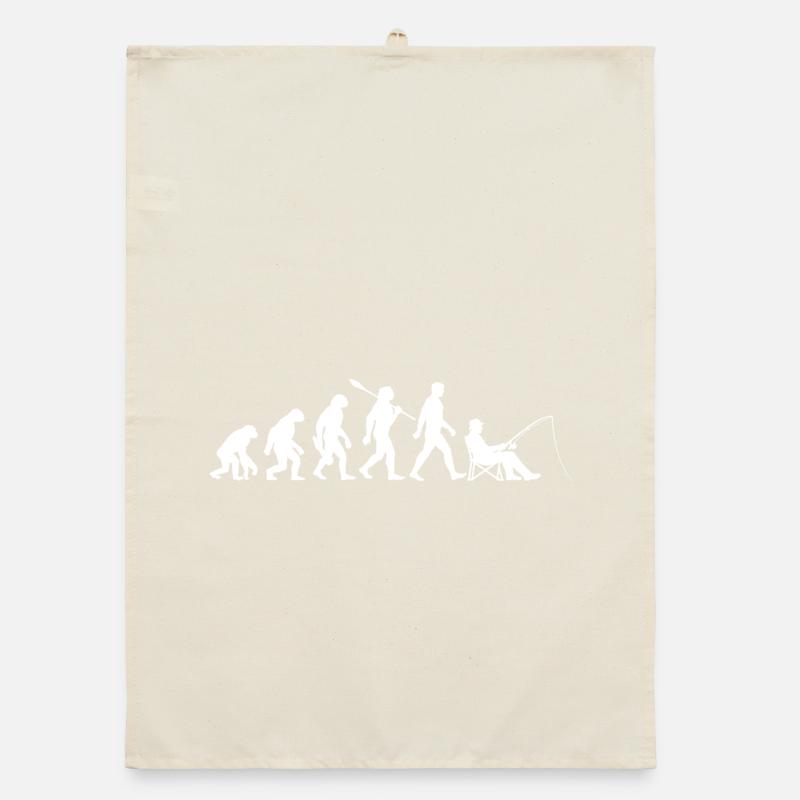 Evolution - Angler, Angeln Geschenk Organic Geschirrtuch