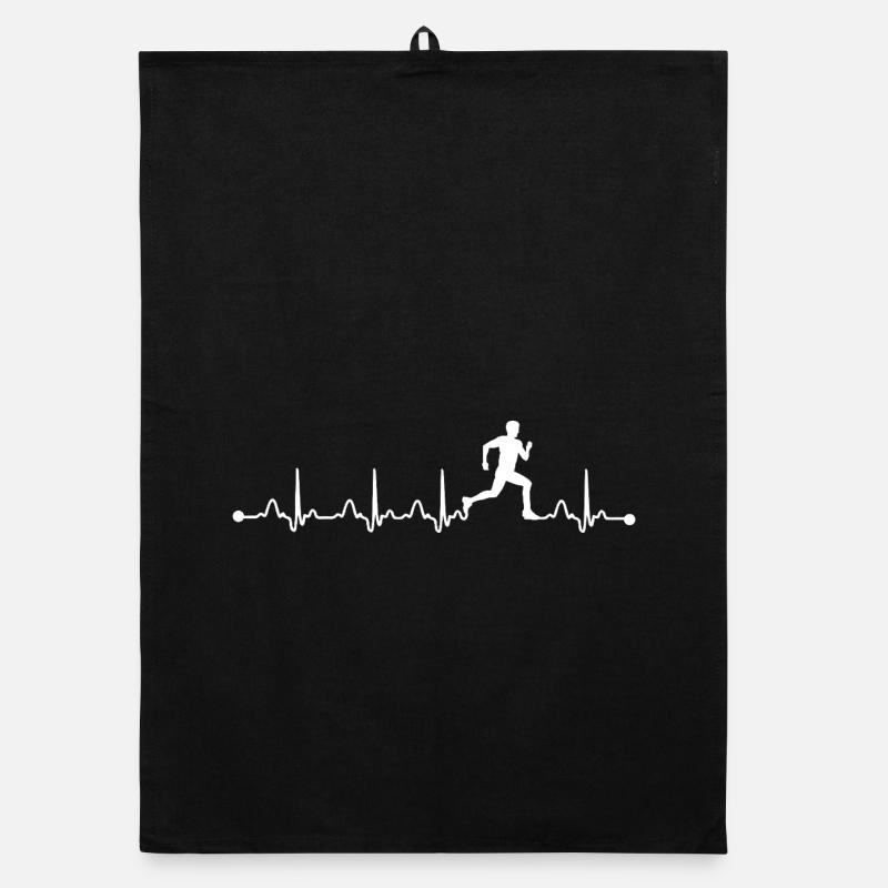 Running Heartbeat EKG Pulse Runner Jogging Sport Organic dish towel