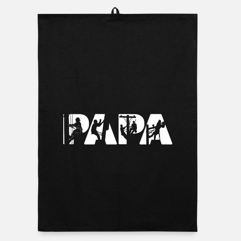 Electrical Line Worker Utility Papa Lineman Dad Organic dish towel