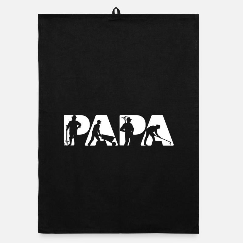 Farmer Silhouette Sunrise Tractor Dad Fathers Day Organic dish towel