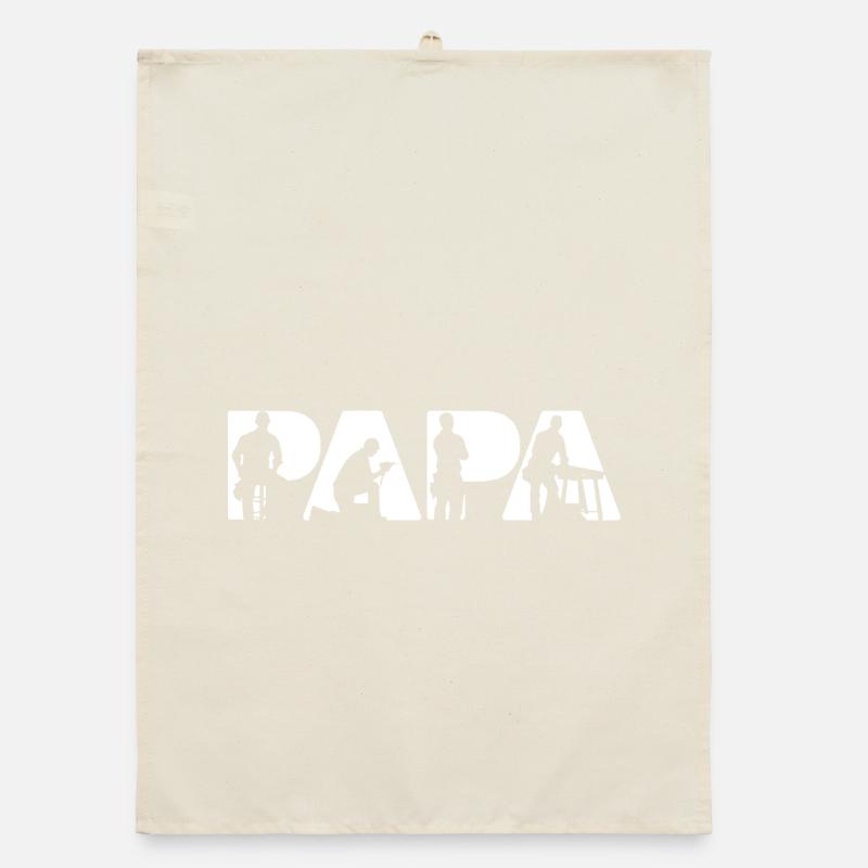 Papa Carpenter Woodworking Joiner Silhouette Organic dish towel