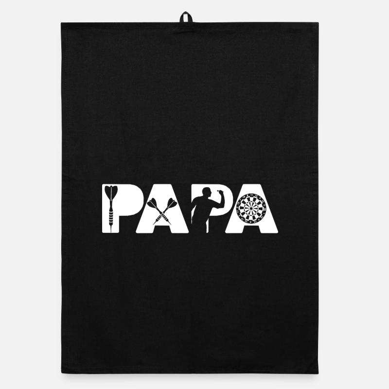 Papa Dart Master Joueur de Fléchettes Silhouette Drôle Torchon bio