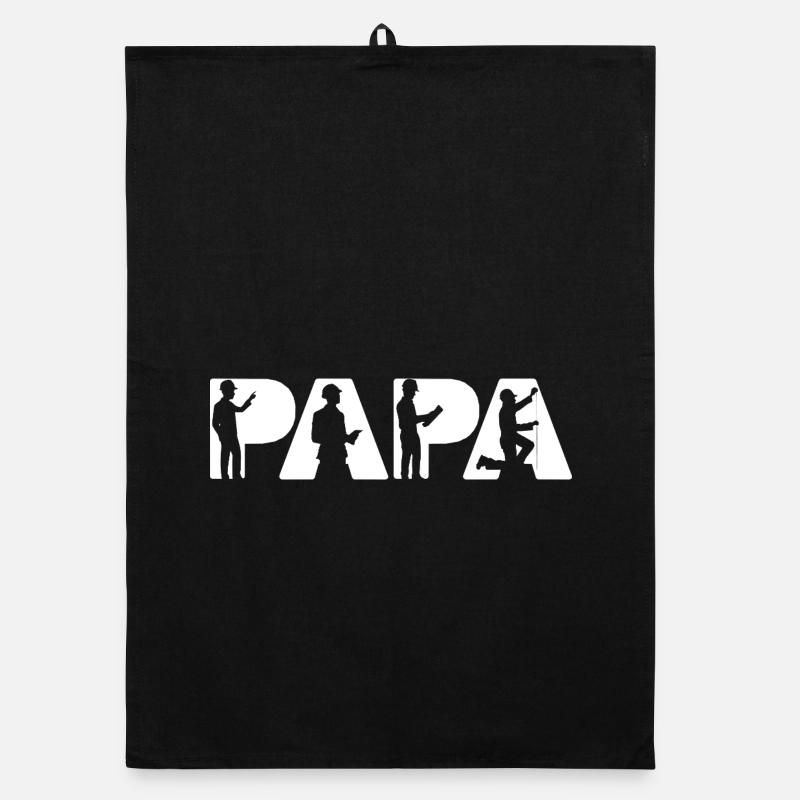 Papa Engineer Bau-Silhouetten Organic Geschirrtuch