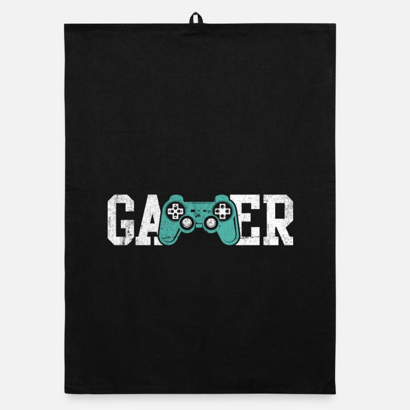 Gamer Glyphs Controller T-Shirt Organic Geschirrtuch