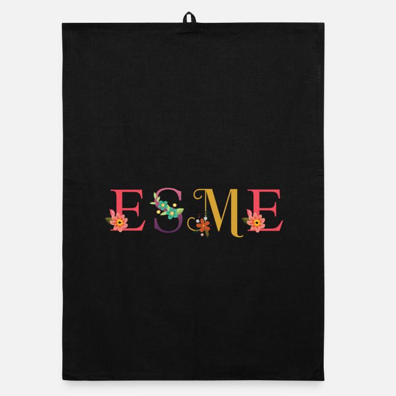 Nom ESME fleuri Torchon bio