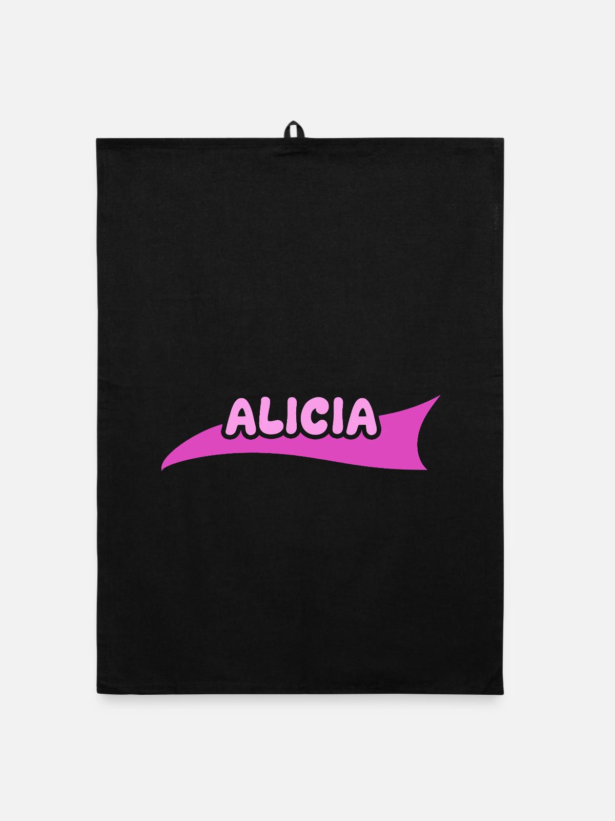 Cadeau pour Alicia - Torchon bio - noir - Devant