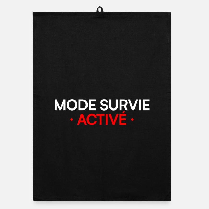 MODE SURVIE ACTIVÉ – Lundi humour travail Torchon bio