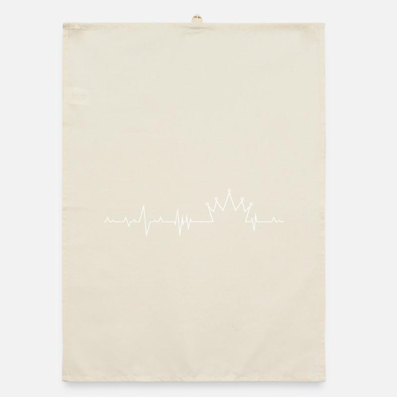 Crowned Heartbeat Pattern Organic dish towel