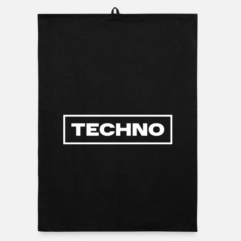 Techno-Musik-Logo-Design Organic Geschirrtuch