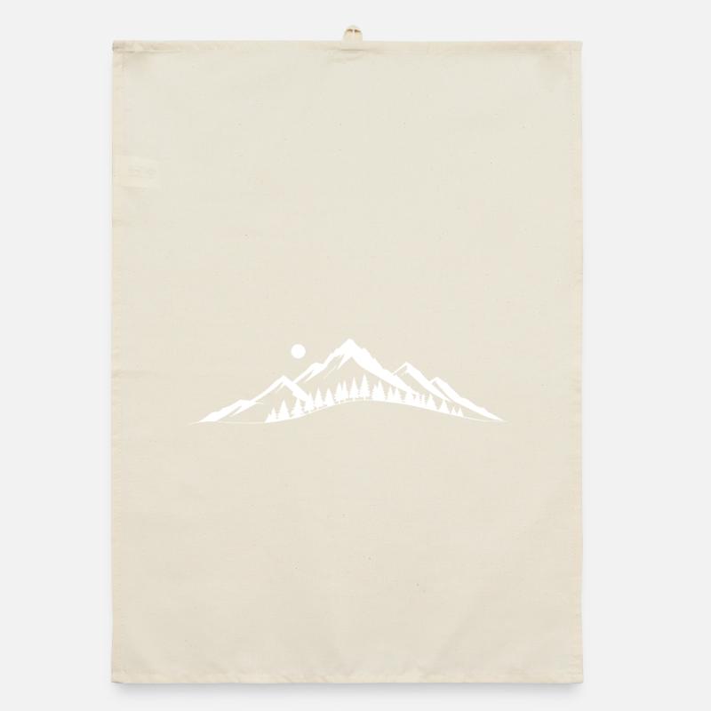 Mountain Dawn Silhouette Organic dish towel