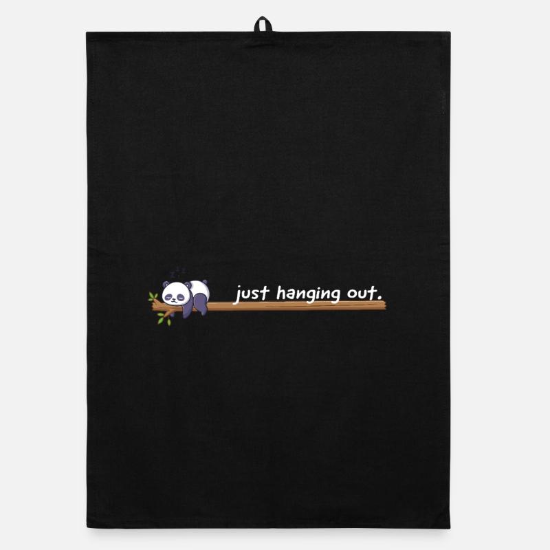 Just Hanging Out – Süßes Panda Chill Design Organic Geschirrtuch