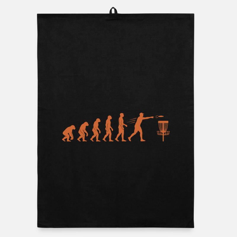 Disc Golf Evolution Funny Disc Golfer Flying Disc Organic dish towel