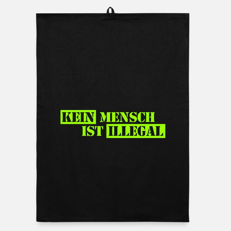 No One Is Illegal - Migration - Illegality Organic dish towel