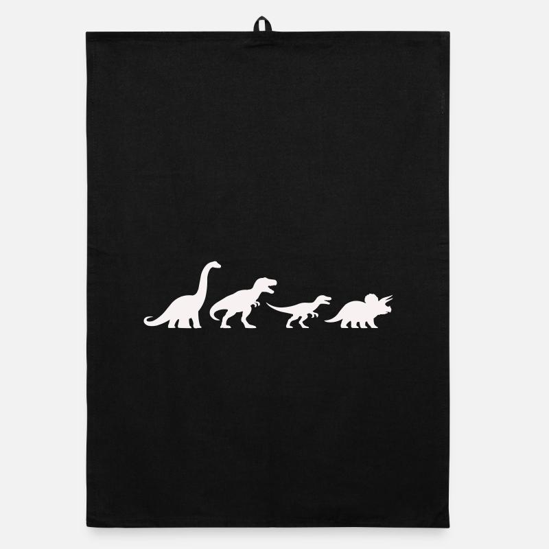 Dino-Silhouetten im Retro-Style Organic Geschirrtuch