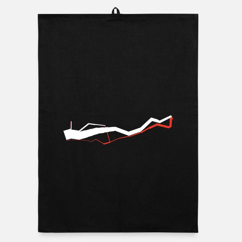 Iconic Data Viz: Minard 1812 - White / Red Organic dish towel