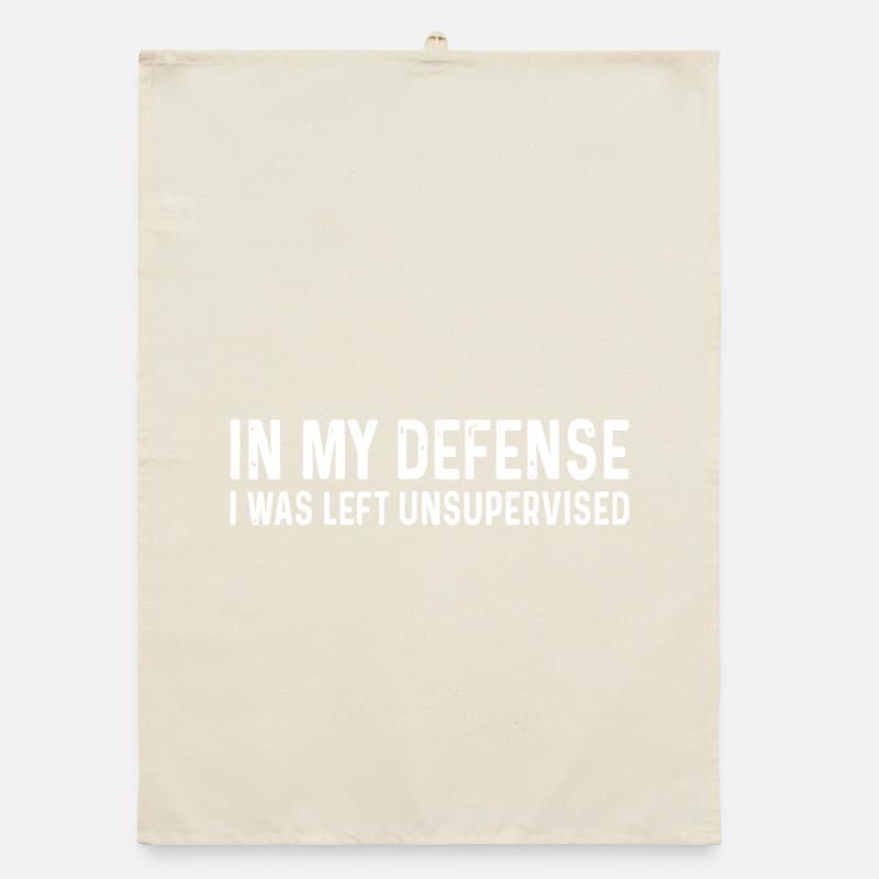 Unsupervised Defense Typographic Quote Organic dish towel