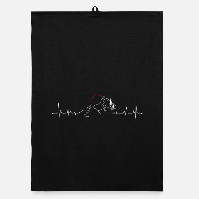 Mountain Pulse Lever de Soleil Dessin au trait Torchon bio