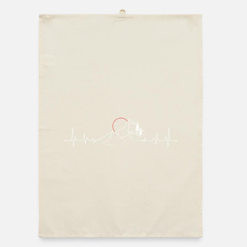 Mountain Pulse Lever de Soleil Dessin au trait Torchon bio