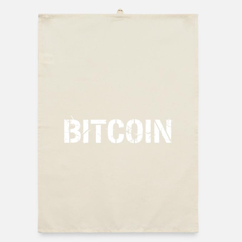 Bitcoin Text Lettering Grunge Vector Organic dish towel